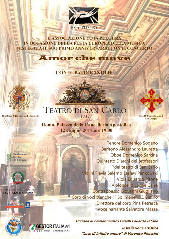 Il Palazzo della Cancelleria Apostolica apre le porte al Teatro San Carlo di Napoli per celebrare la Festa europea della Musica
