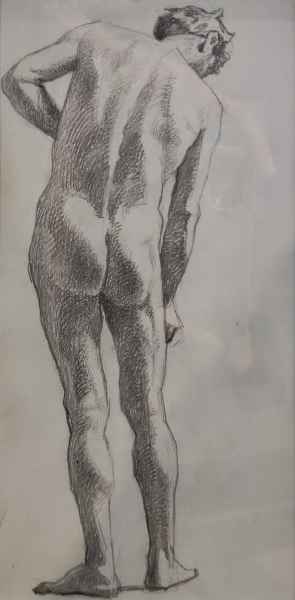 Galerie Giulia Antiquites Disegno nudo matita
