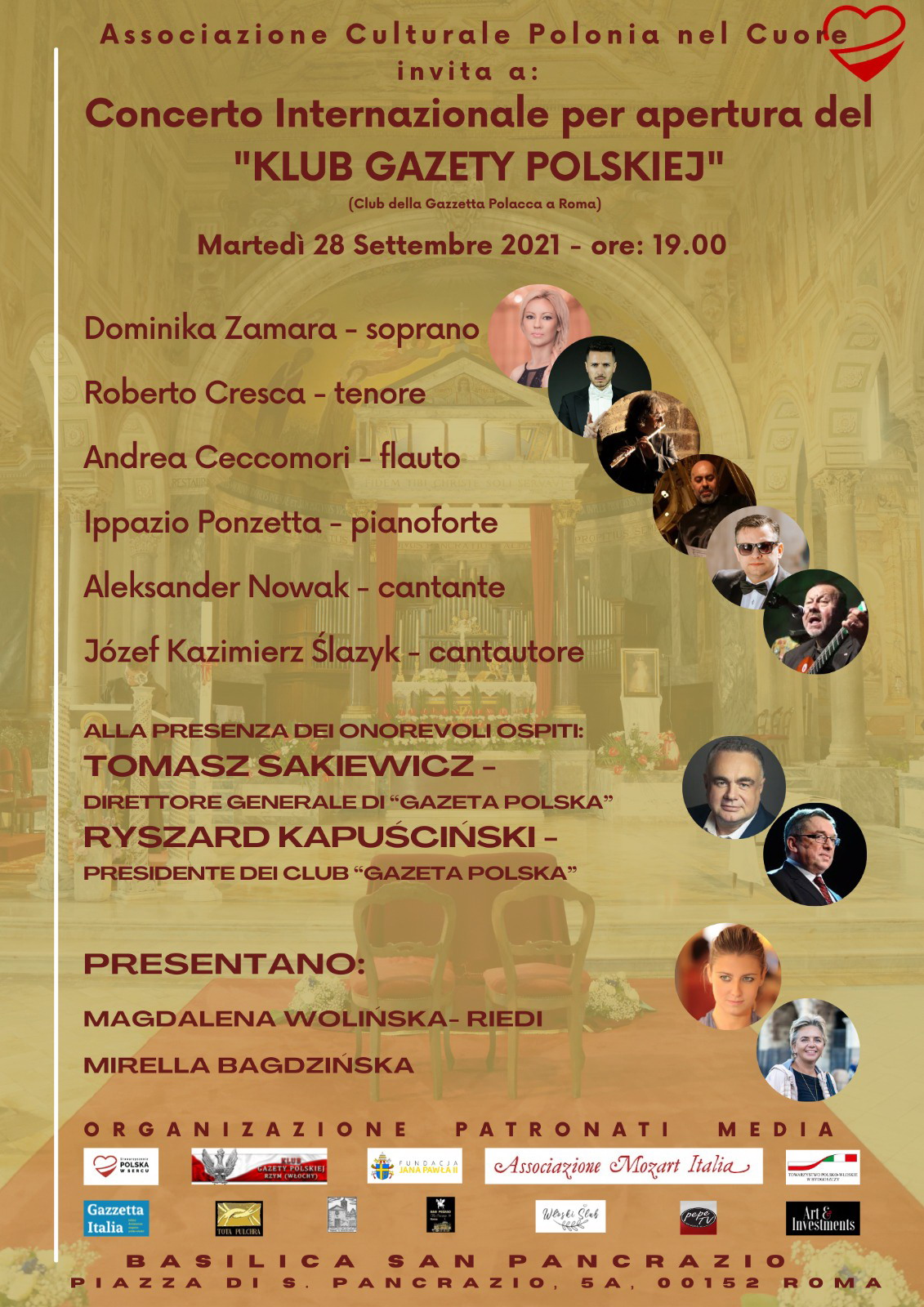 Concerto Internazionale a Roma per l’apertura del “Klub Gazety Polskiej”