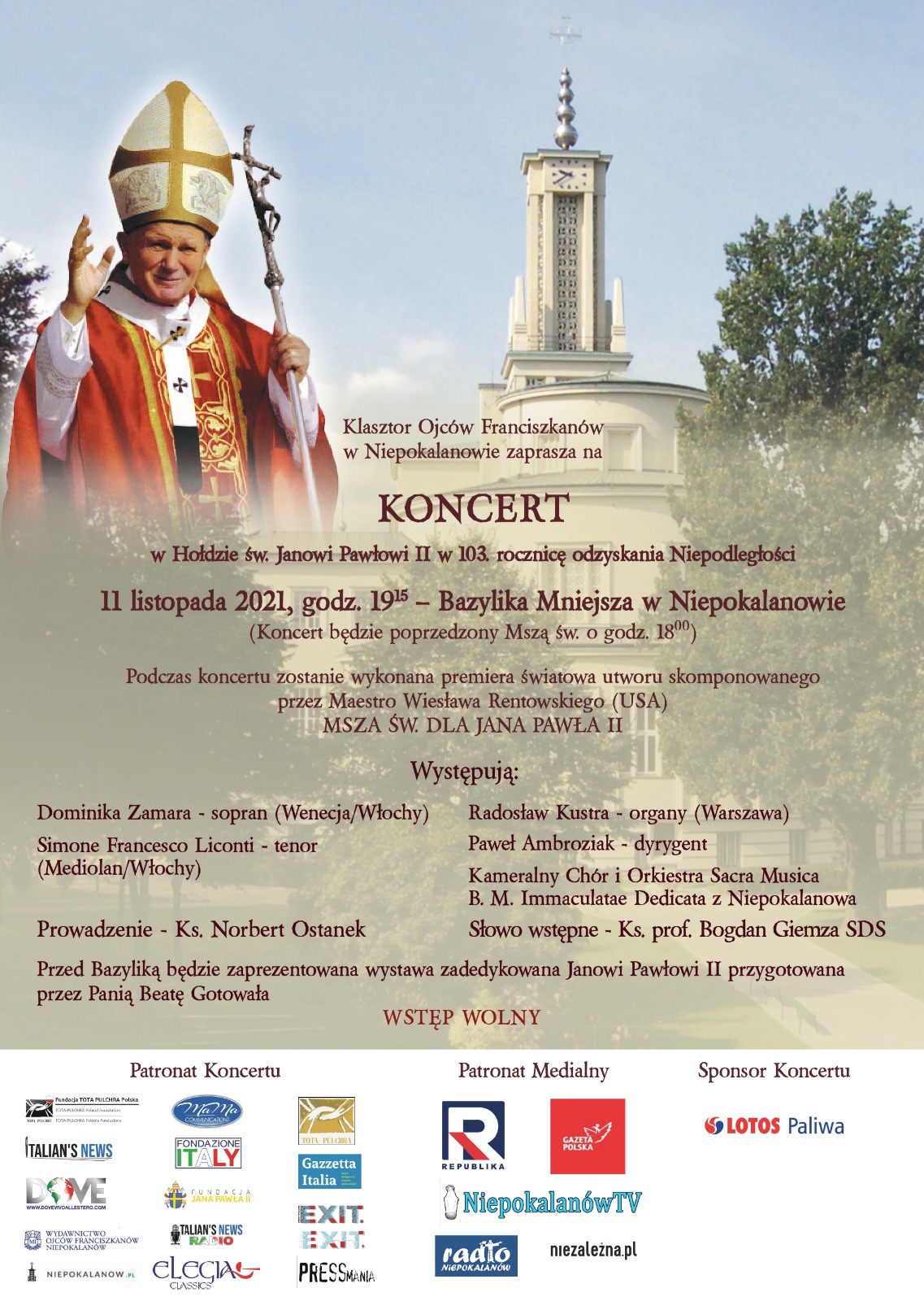 Concerto in Omaggio a S. Giovanni Paolo II nel 103° anniversario della riconquista dell'Indipendenza