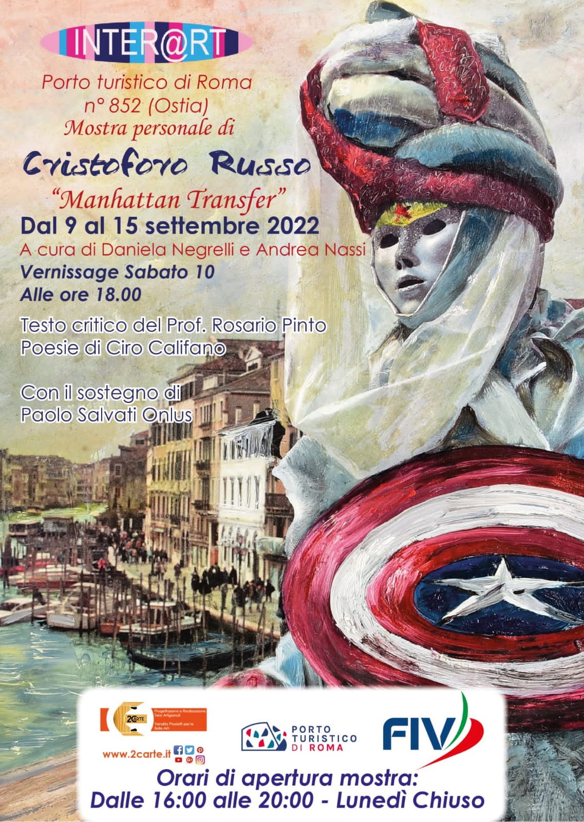 Interart con la pittura di Cristoforo Russo al porto turistico di Ostia
