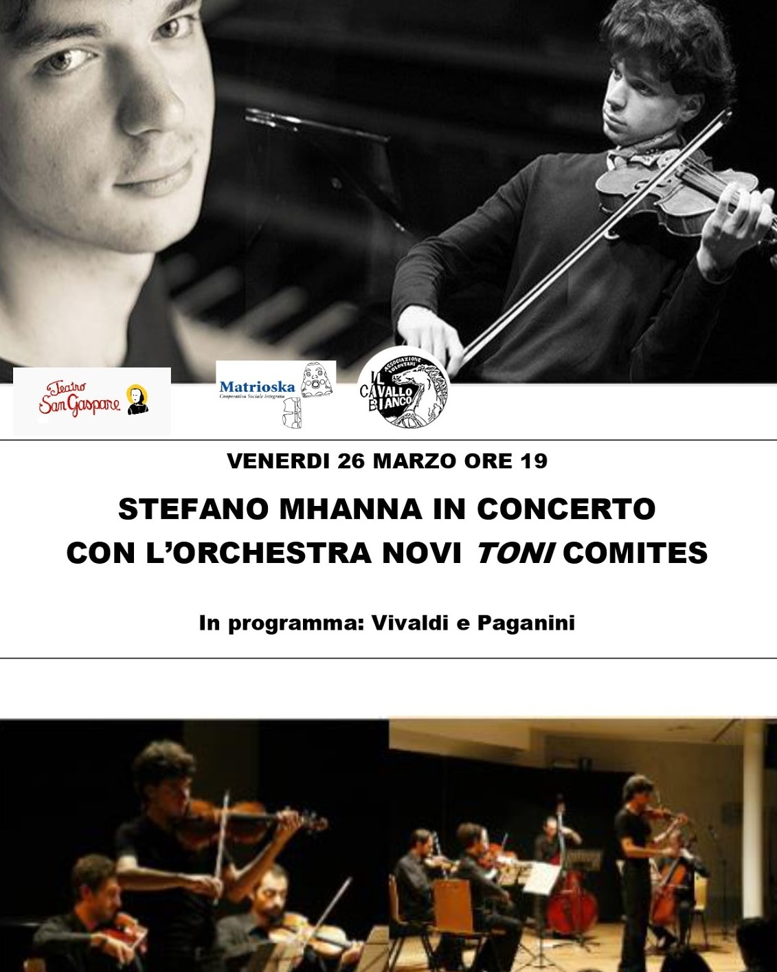 Stefano Mhanna con l'orchestra "Novi Toni Comites" in concerto