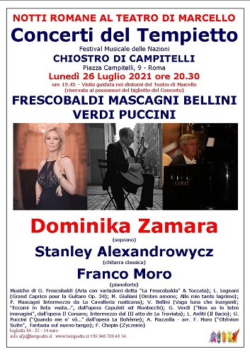 Il soprano Dominika Zamara in concerto a Roma
